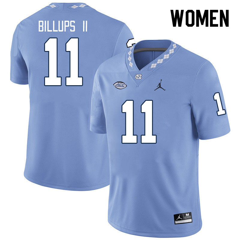 Women #11 Paul Billups II North Carolina Tar Heels College Football Jerseys Stitched-Carolina Blue